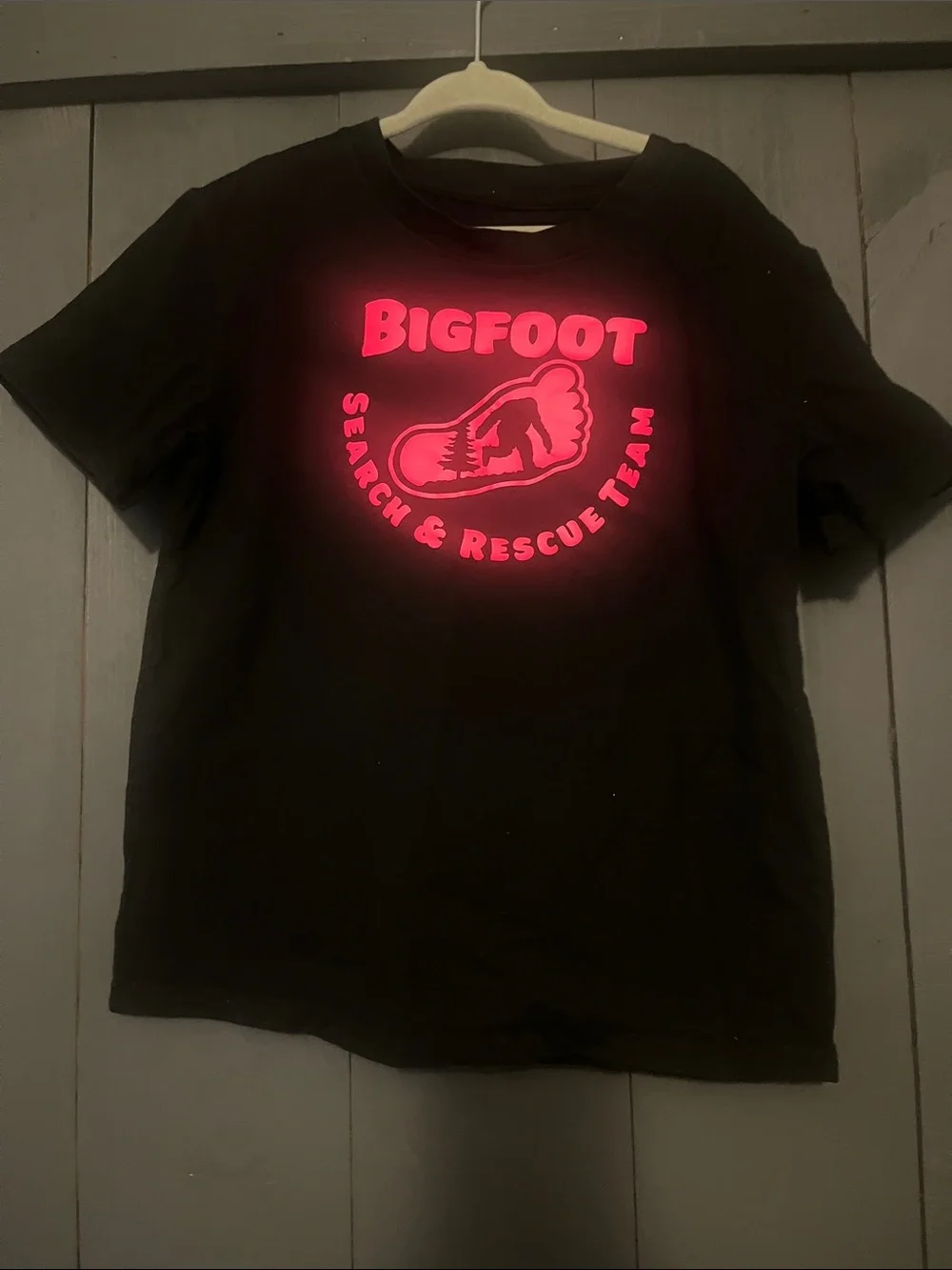 Search & Rescue Team Kids' Black T-Shirt with Neon Pink Logo
